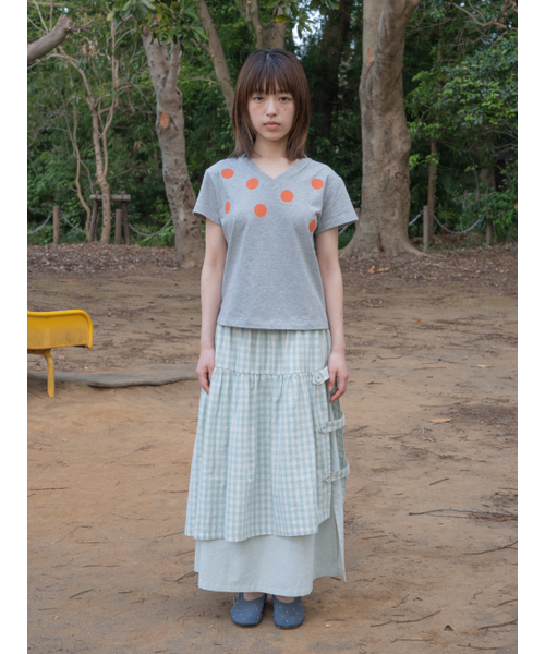 PEEVES PEEVES(フィブス フィブス)の「Check Overlay Maxi Skirt / Mint(スカート・レディース・その他・OS)」の1枚目の写真