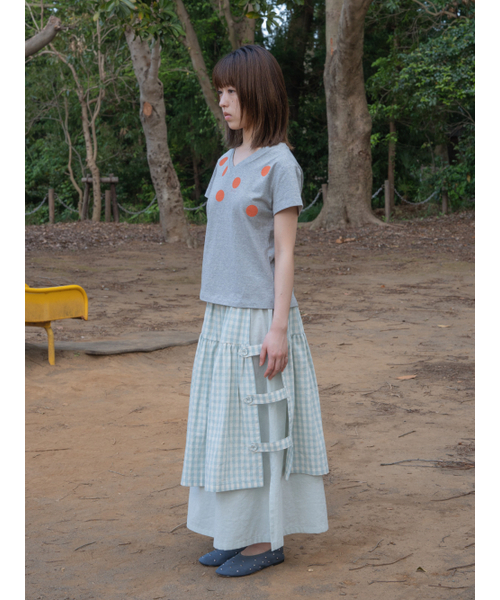 PEEVES PEEVES(フィブス フィブス)の「Check Overlay Maxi Skirt / Mint(スカート・レディース・その他・OS)」の3枚目の写真