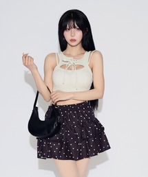 tinkerend | 【カップ付き】Cutout Lace-up Tank Top / カットアウトレースアップタンクトップ(タンクトップ)