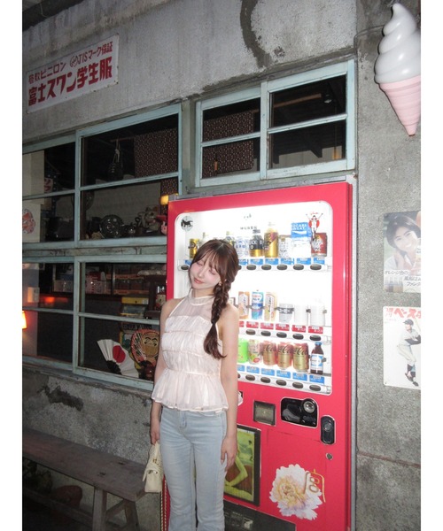 MISTREASS(ミストレアス)の「Silky Sheer Peplum Blouse(シャツ/ブラウス・レディース・ホワイト/ピンク・FREE)」の11枚目の写真