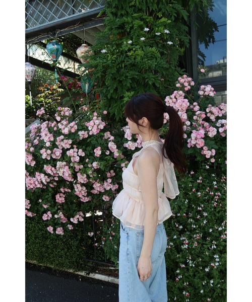 MISTREASS(ミストレアス)の「Silky Sheer Peplum Blouse(シャツ/ブラウス・レディース・ホワイト/ピンク・FREE)」の14枚目の写真