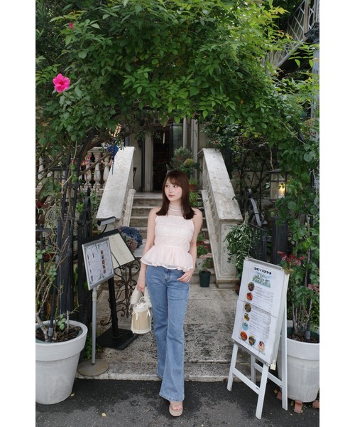 MISTREASS(ミストレアス)の「Silky Sheer Peplum Blouse(シャツ/ブラウス・レディース・ホワイト/ピンク・FREE)」の17枚目の写真