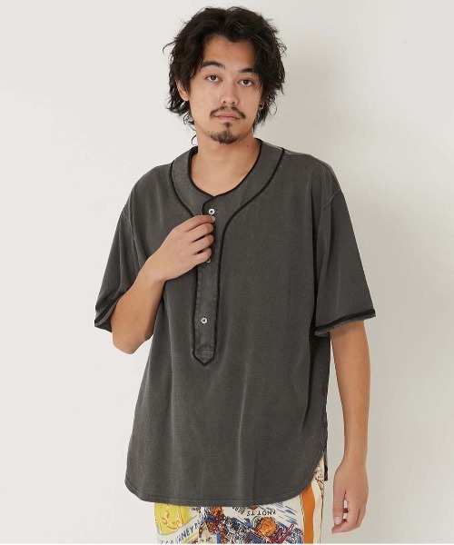 HOLLYWOOD RANCH MARKET(ハリウッドランチマーケット)の「バウンサーメッシュベースボールTEE(Tシャツ/カットソー・メンズ・チャコール・S/M/L)」の2枚目の写真