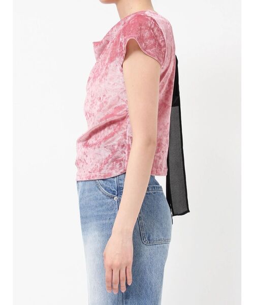 LAGUNAMOON(ラグナムーン)の「バックリボンベロアトップス 【半袖】(Tシャツ/カットソー・レディース・ホワイト/ブラック/ピンク・FREE)」の20枚目の写真