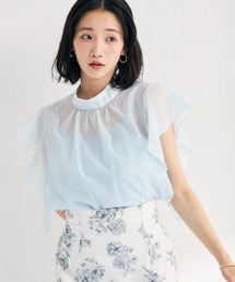 2026春夏新作 ハイネックシアーフリルブラウス