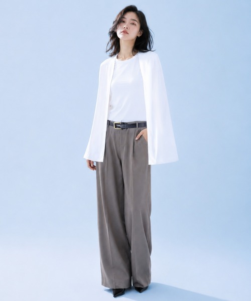 by LEGNA（バイレグナ）の「COOLIFY 接触冷感2WAYケープトップス（Tシャツ/カットソー・レディース・ホワイト/ブラック/ダークグレー・FREE）」の9枚目の写真