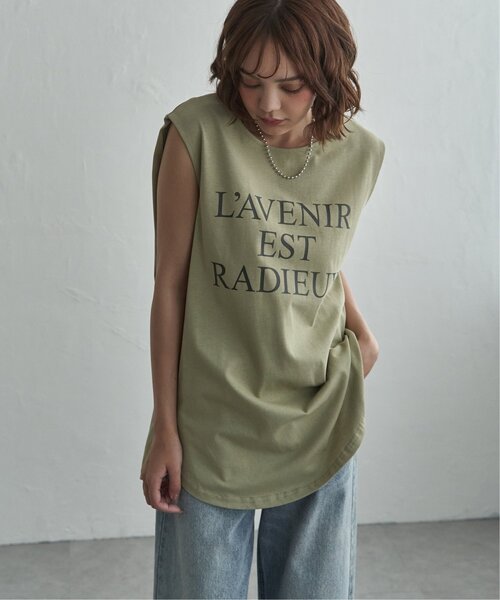 notch.(ノッチ)の「ショルダータックロゴノースリT(Tシャツ/カットソー・レディース・オフホワイト/ネイビー/カーキ/ダークグレー・M)」の7枚目の写真