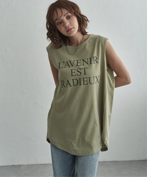 notch.(ノッチ)の「ショルダータックロゴノースリT(Tシャツ/カットソー・レディース・オフホワイト/ネイビー/カーキ/ダークグレー・M)」の6枚目の写真