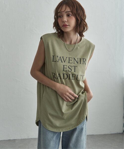 notch.(ノッチ)の「ショルダータックロゴノースリT(Tシャツ/カットソー・レディース・オフホワイト/ネイビー/カーキ/ダークグレー・M)」の5枚目の写真