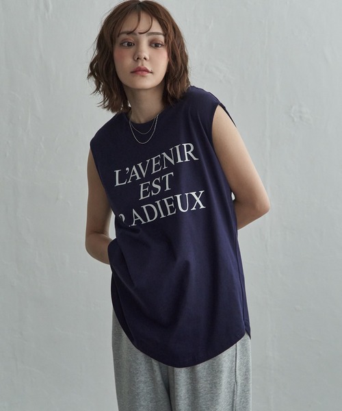 notch.(ノッチ)の「ショルダータックロゴノースリT(Tシャツ/カットソー・レディース・オフホワイト/ネイビー/カーキ/ダークグレー・M)」の4枚目の写真