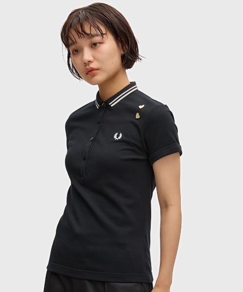 FRED PERRY(フレッドペリー)の「Amy Winehouse Tipped Polo Shirt/エイミー・ワインハウス ティップドポロシャツ(ポロシャツ・レディース・ブラック・10)」の1枚目の写真