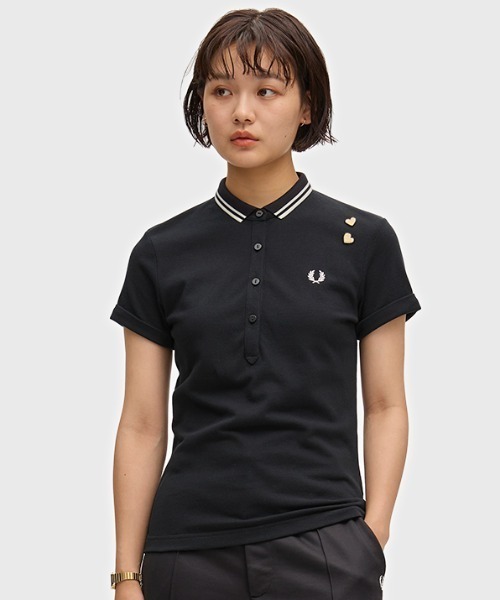 FRED PERRY(フレッドペリー)の「Amy Winehouse Tipped Polo Shirt/エイミー・ワインハウス ティップドポロシャツ(ポロシャツ・レディース・ブラック・10)」の2枚目の写真
