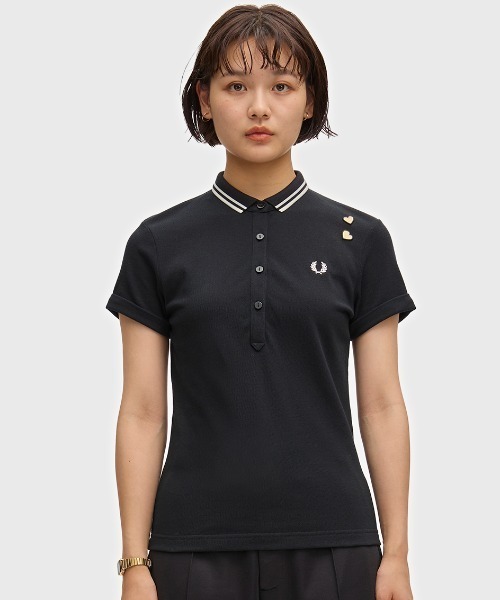 FRED PERRY(フレッドペリー)の「Amy Winehouse Tipped Polo Shirt/エイミー・ワインハウス ティップドポロシャツ(ポロシャツ・レディース・ブラック・10)」の5枚目の写真