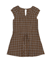 VINTAGE CHECK MINI DRESS_ORANGE