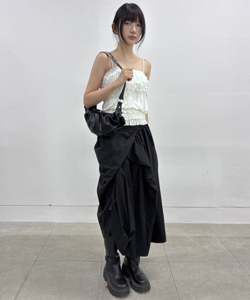 FLAREUP（フレアアップ）の「Draped Leather Bag (FL-745_Black)（ショルダーバッグ・レディース・ブラック・OS）」の4枚目の写真