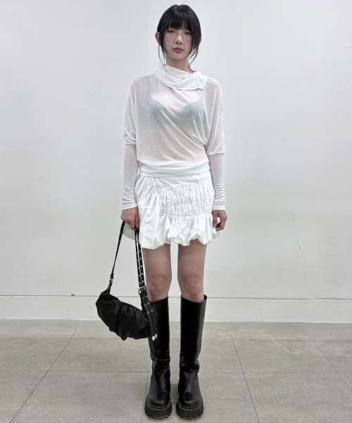 FLAREUP（フレアアップ）の「Draped Leather Bag (FL-745_Black)（ショルダーバッグ・レディース・ブラック・OS）」の6枚目の写真