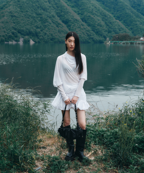 FLAREUP（フレアアップ）の「Draped Leather Bag (FL-745_Black)（ショルダーバッグ・レディース・ブラック・OS）」の8枚目の写真