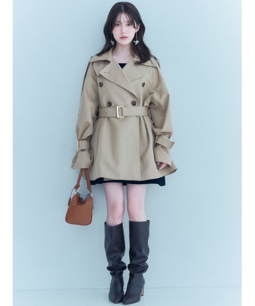SNIDEL(スナイデル)の「ミドルトレンチコート(トレンチコート・レディース・ベージュ/ピンクベージュ/ブラウン・F)」の7枚目の写真