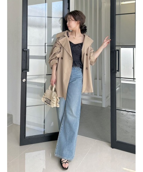 SNIDEL(スナイデル)の「ミドルトレンチコート(トレンチコート・レディース・ベージュ/ピンクベージュ/ブラウン・F)」の19枚目の写真