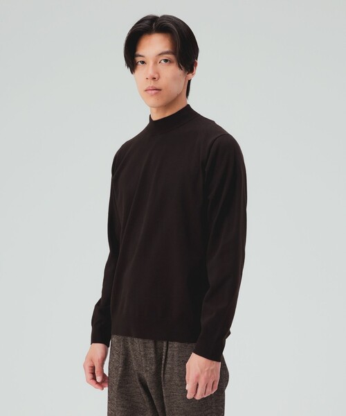 BEAMS HEART(ビームスハート)の「モックネック ニット 26FW(ニット/セーター・メンズ・ブラウン系その他5/パープル/オフホワイト/チャコールグレー/ブラック/ネイビー/ダークブラウン・X-LARGE/LARGE/MEDIUM/SMALL)」の4枚目の写真