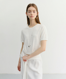 UNISEX LINEN CREWNECK KNIT_UDSW6B128_WHITE