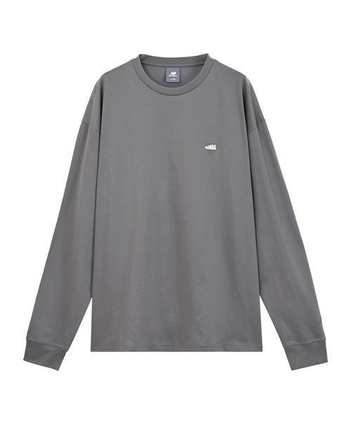NEW BALANCE(ニューバランス)の「シューパッチロングスリーブTシャツ(Tシャツ/カットソー・メンズ・杢グレー/ダークグリーン/オフホワイト/ブラック・MEDIUM/LARGE/X-LARGE/XX-LARGE/SMALL)」の4枚目の写真