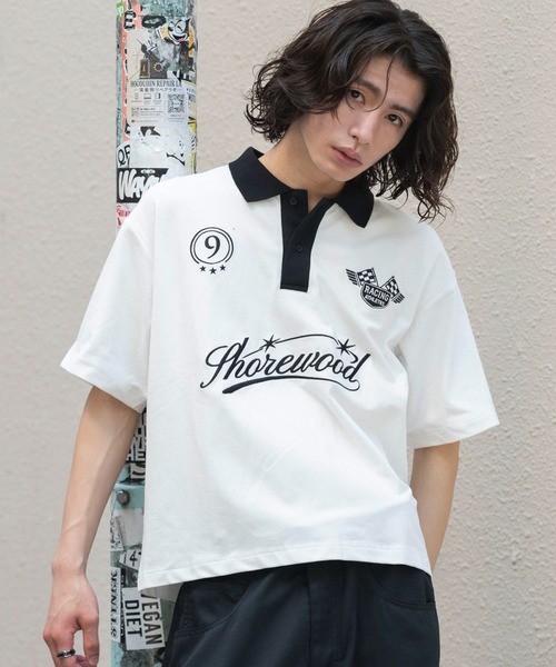 WEGO(ウィゴー)の「WEGO/【26年春夏新作】グラフィックポロシャツ(ポロシャツ・メンズ・ホワイト/ブラック・LARGE/MEDIUM)」の1枚目の写真