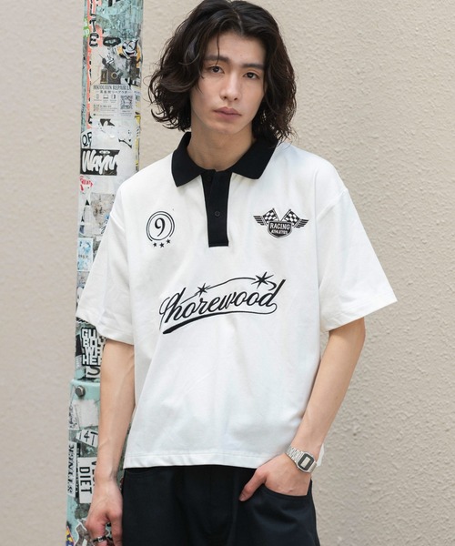 WEGO(ウィゴー)の「WEGO/【26年春夏新作】グラフィックポロシャツ(ポロシャツ・メンズ・ホワイト/ブラック・LARGE/MEDIUM)」の8枚目の写真