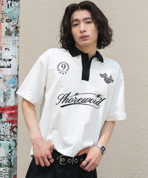 WEGO(ウィゴー)の「WEGO/【26年春夏新作】グラフィックポロシャツ(ポロシャツ・メンズ・ホワイト/ブラック・LARGE/MEDIUM)」の9枚目の写真