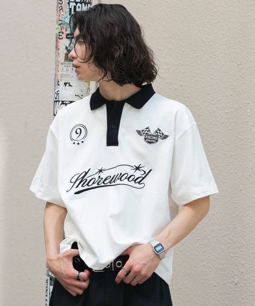 WEGO(ウィゴー)の「WEGO/【26年春夏新作】グラフィックポロシャツ(ポロシャツ・メンズ・ホワイト/ブラック・LARGE/MEDIUM)」の10枚目の写真