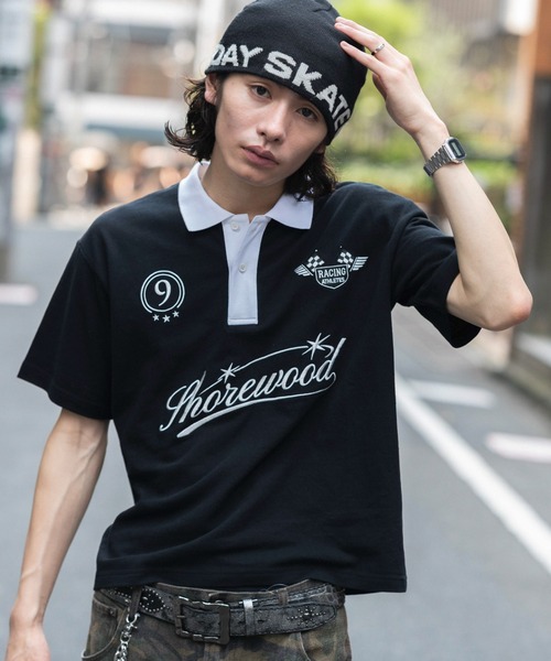 WEGO(ウィゴー)の「WEGO/【26年春夏新作】グラフィックポロシャツ(ポロシャツ・メンズ・ホワイト/ブラック・LARGE/MEDIUM)」の13枚目の写真