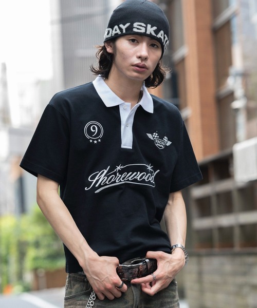 WEGO(ウィゴー)の「WEGO/【26年春夏新作】グラフィックポロシャツ(ポロシャツ・メンズ・ホワイト/ブラック・LARGE/MEDIUM)」の14枚目の写真