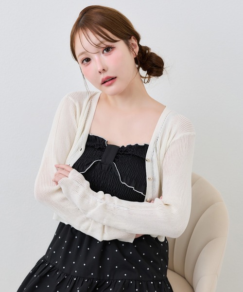 one after another NICE CLAUP(ワンアフターアナザーナイスクラップ)の「スパンコールカーディガン(カーディガン/ボレロ・レディース・アイボリー/ブラック/ブラウン/ピンク・FREE)」の21枚目の写真