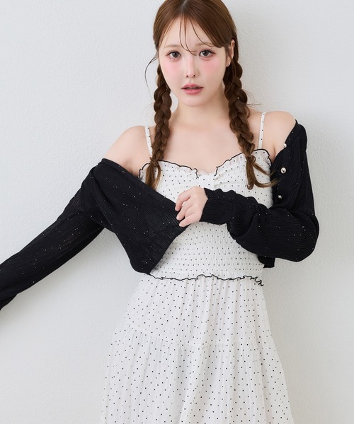 one after another NICE CLAUP(ワンアフターアナザーナイスクラップ)の「スパンコールカーディガン(カーディガン/ボレロ・レディース・アイボリー/ブラック/ブラウン/ピンク・FREE)」の18枚目の写真