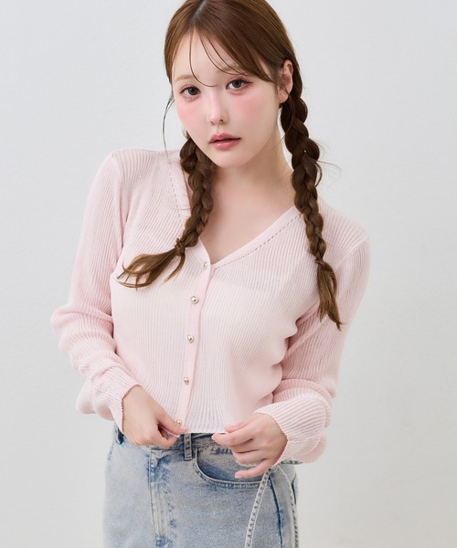one after another NICE CLAUP(ワンアフターアナザーナイスクラップ)の「スパンコールカーディガン(カーディガン/ボレロ・レディース・アイボリー/ブラック/ブラウン/ピンク・FREE)」の12枚目の写真