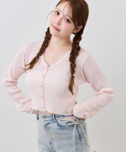 one after another NICE CLAUP(ワンアフターアナザーナイスクラップ)の「スパンコールカーディガン(カーディガン/ボレロ・レディース・アイボリー/ブラック/ブラウン/ピンク・FREE)」の13枚目の写真