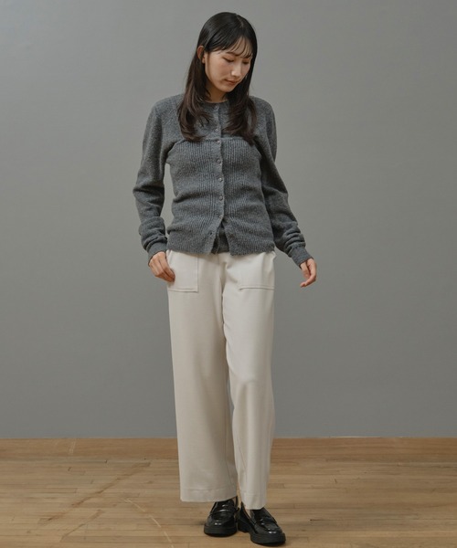 Nunc.(ヌンク)の「ストレッチワイドパンツ(スラックス・レディース・ダークブラウン/ブラック/オフホワイト・38)」の7枚目の写真