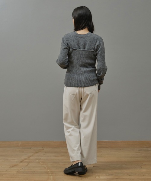 Nunc.(ヌンク)の「ストレッチワイドパンツ(スラックス・レディース・ダークブラウン/ブラック/オフホワイト・38)」の10枚目の写真