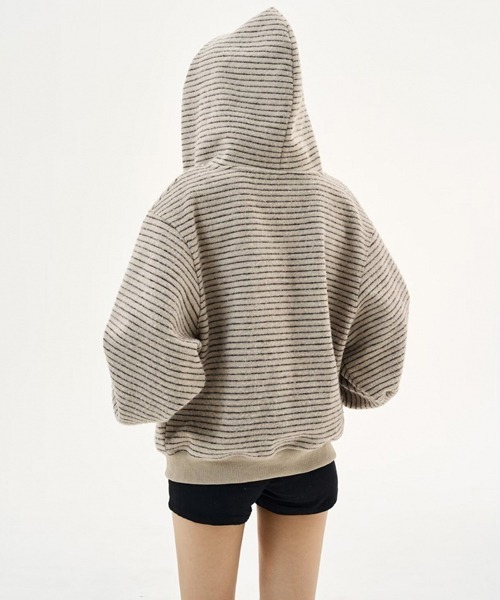 Ressaca（レサーカ）の「ボーダー柄ジップパーカー（パーカー・レディース・ブラック/ベージュ・M）」の12枚目の写真