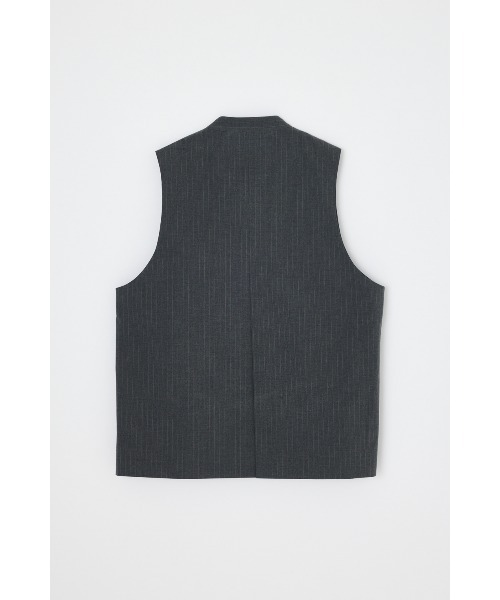 ENFOLD(エンフォルド)の「COLLARLESS JACKET(ベスト・レディース・チャコールグレー/ダークネイビー・38)」の3枚目の写真