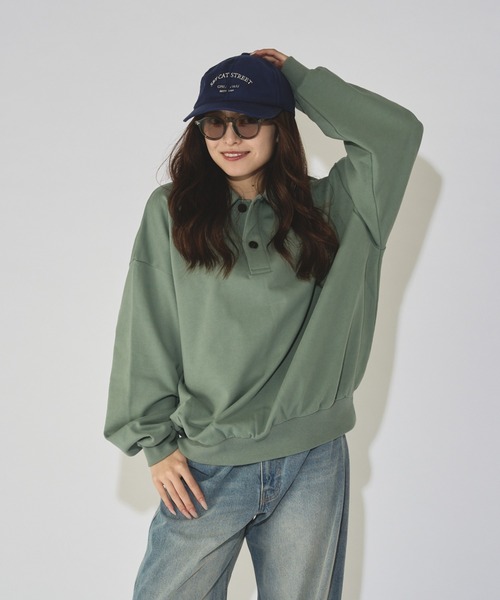 Lui's(ルイス)の「【WEB限定】オーバーサイズワイドスウェットポロ(スウェット・メンズ・ブラック/グレー/グリーン系その他・M/S)」の3枚目の写真