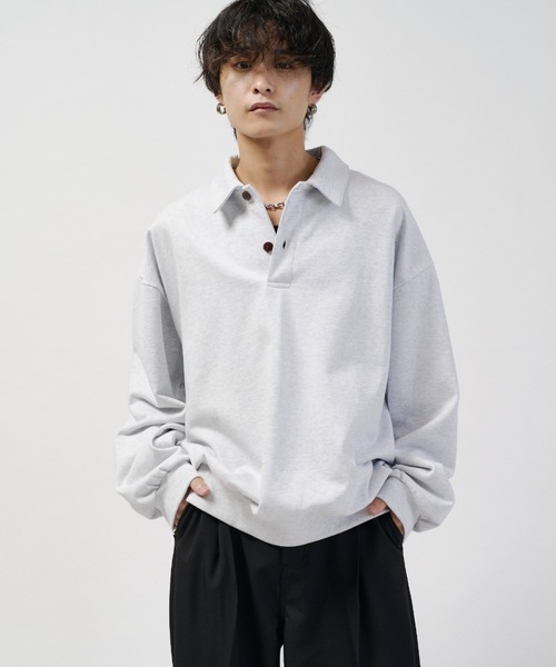 Lui's(ルイス)の「【WEB限定】オーバーサイズワイドスウェットポロ(スウェット・メンズ・ブラック/グレー/グリーン系その他・M/S)」の1枚目の写真