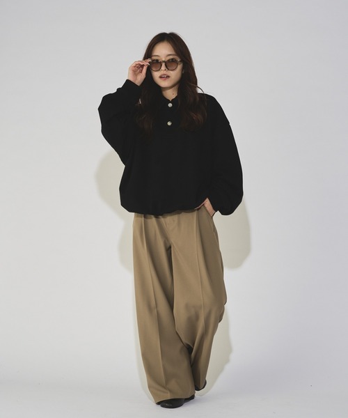 Lui's(ルイス)の「【WEB限定】オーバーサイズワイドスウェットポロ(スウェット・メンズ・ブラック/グレー/グリーン系その他・M/S)」の16枚目の写真
