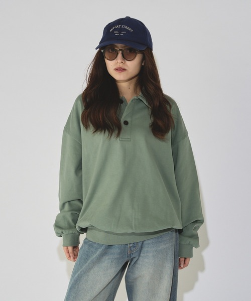 Lui's(ルイス)の「【WEB限定】オーバーサイズワイドスウェットポロ(スウェット・メンズ・ブラック/グレー/グリーン系その他・M/S)」の4枚目の写真