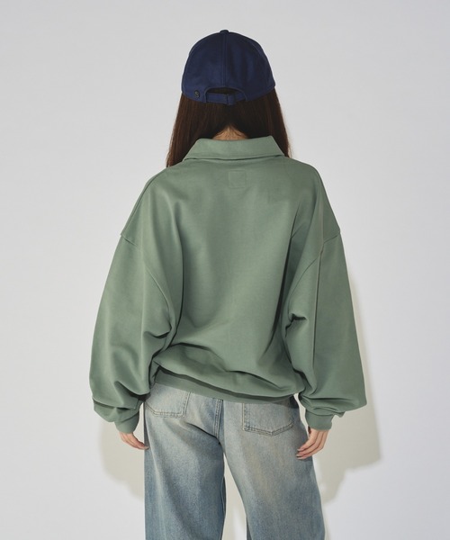 Lui's(ルイス)の「【WEB限定】オーバーサイズワイドスウェットポロ(スウェット・メンズ・ブラック/グレー/グリーン系その他・M/S)」の6枚目の写真