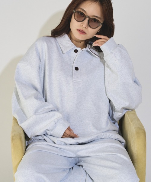 Lui's(ルイス)の「【WEB限定】オーバーサイズワイドスウェットポロ(スウェット・メンズ・ブラック/グレー/グリーン系その他・M/S)」の10枚目の写真