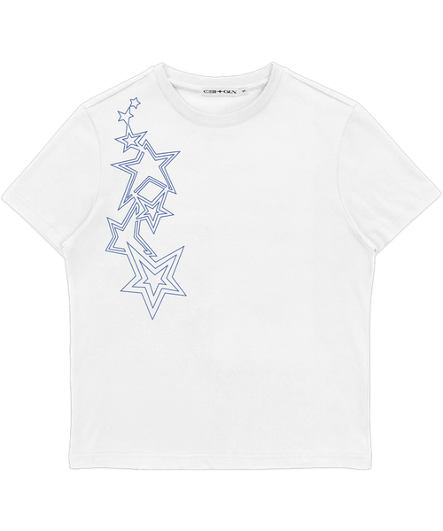 CRIGUN(クリガン)の「FANCY SEMI CROP TEE (3color)(Tシャツ/カットソー・レディース・ホワイト/ネイビー/チャコール・MEDIUM/SMALL)」の1枚目の写真
