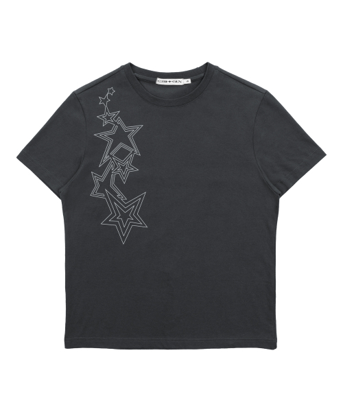 CRIGUN(クリガン)の「FANCY SEMI CROP TEE (3color)(Tシャツ/カットソー・レディース・ホワイト/ネイビー/チャコール・MEDIUM/SMALL)」の4枚目の写真