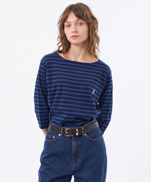 MACKINTOSH PHILOSOPHY(マッキントッシュ フィロソフィー)の「バッキンガムベア ワッペンボーダーロンT(Tシャツ/カットソー・レディース・レッド系その他2/ライトブルー/ネイビー/カーキ・38)」の3枚目の写真