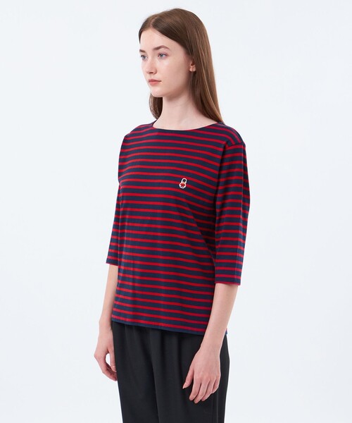 MACKINTOSH PHILOSOPHY(マッキントッシュ フィロソフィー)の「バッキンガムベア ワッペンボーダーロンT(Tシャツ/カットソー・レディース・レッド系その他2/ライトブルー/ネイビー/カーキ・38)」の7枚目の写真